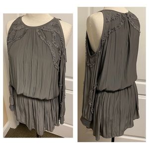 Ramy Brook New York Grey Open Shoulder Dress with synched waist